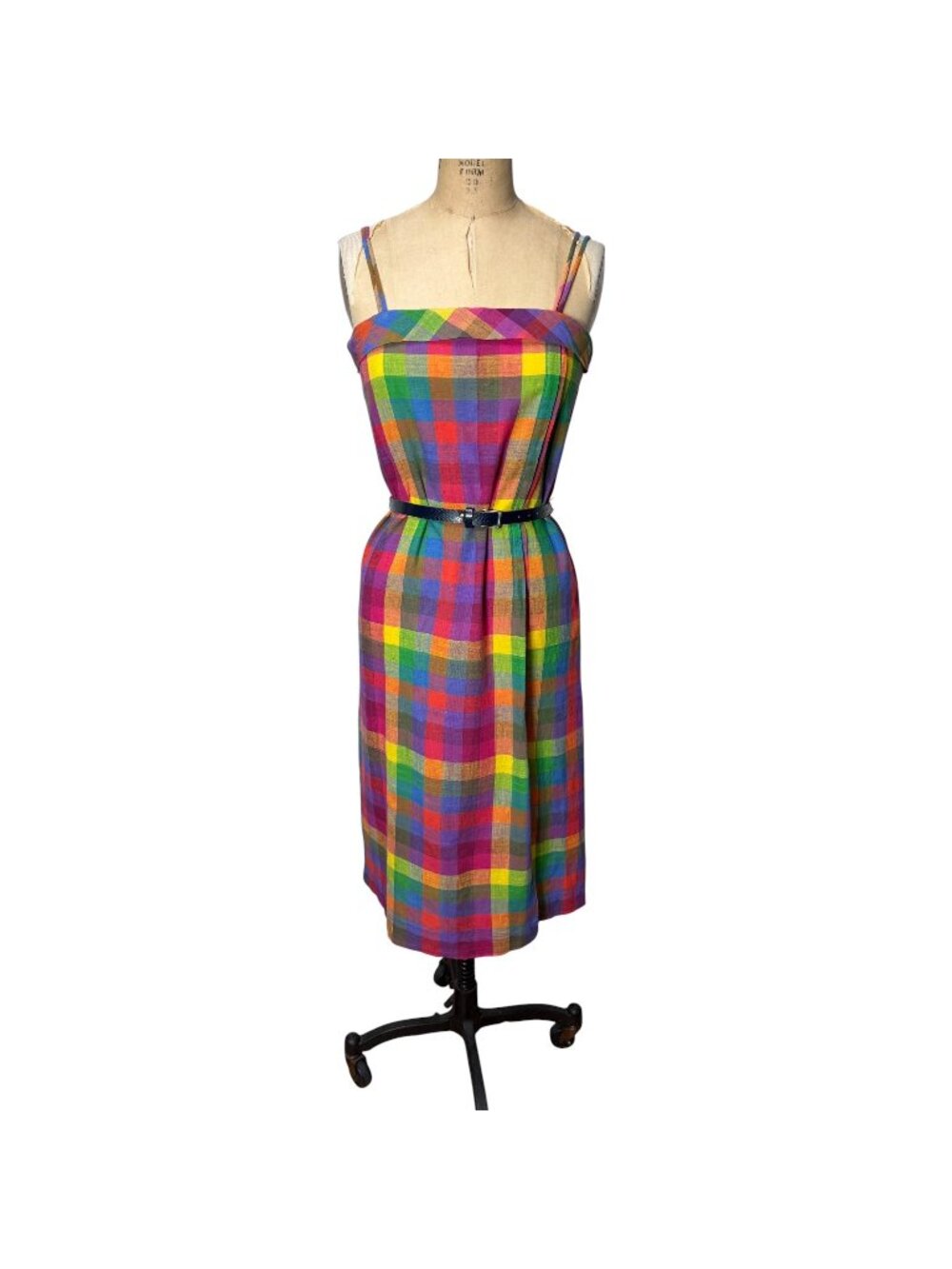 1960s/70s sundress in madras plaid by John Meyer Size S
